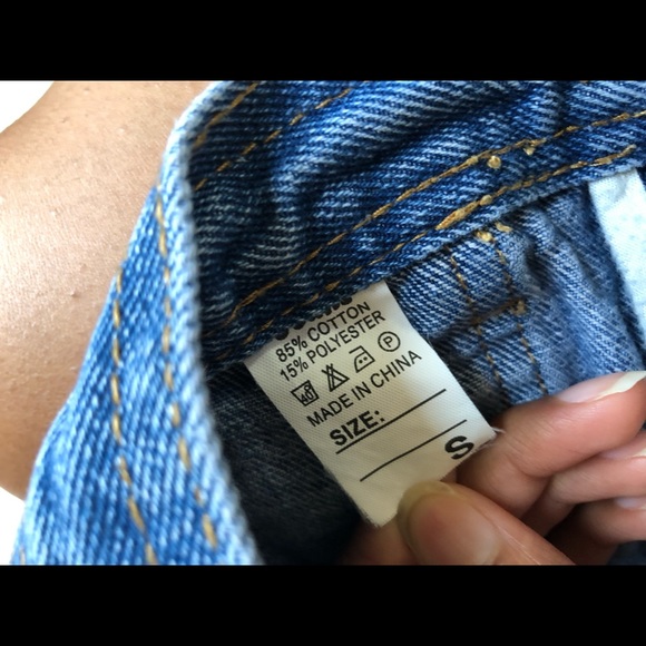 jean skirt button up vintage skirt with pockets - Picture 2 of 3